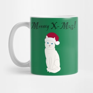 Meowy X-mas santa hat - white Mug